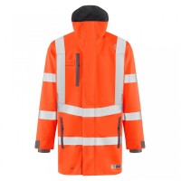 Leo Workwear Eastleigh Class 3 Orange Hi-Vis Breathable Anorak